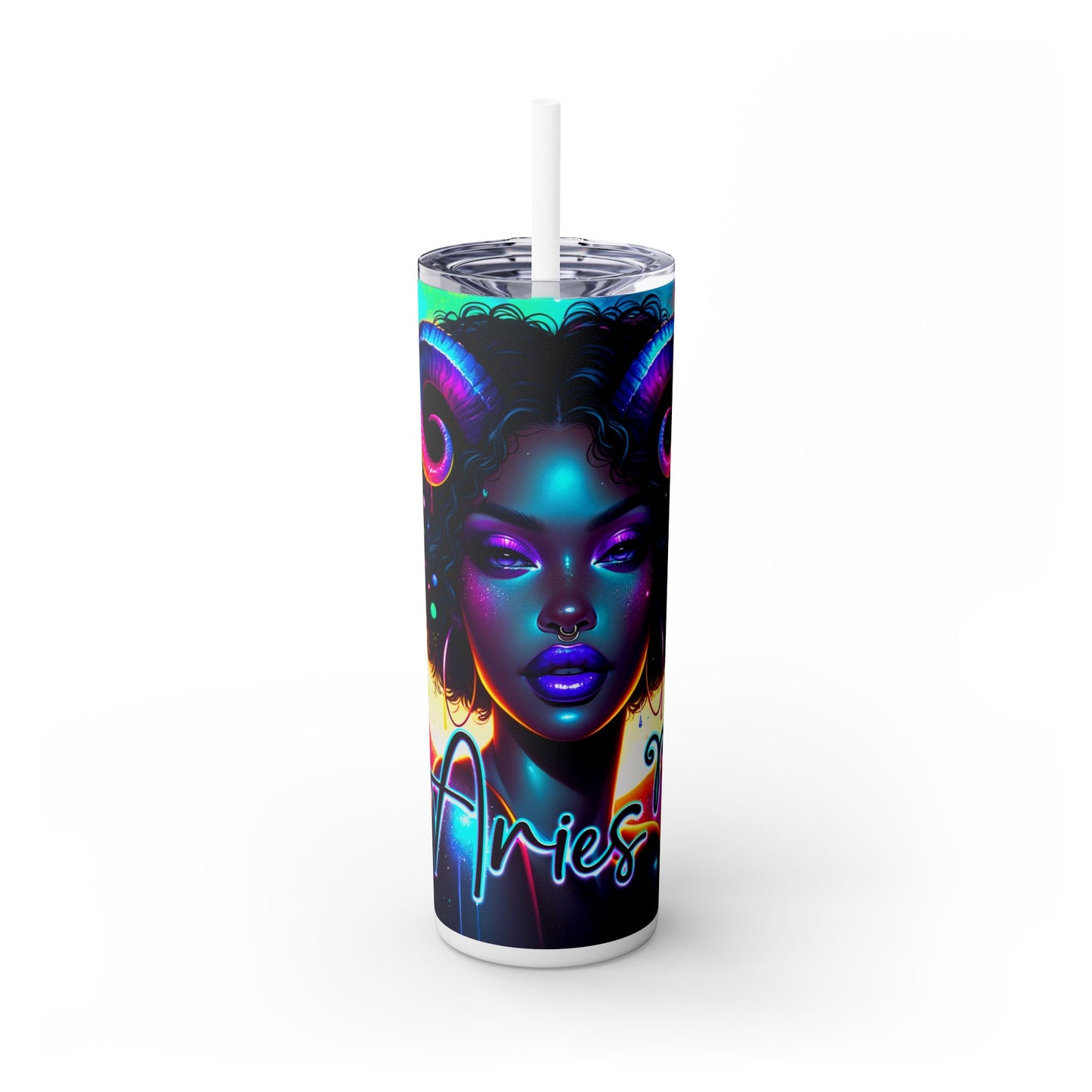 Aries Skinny Tumbler with Straw, 20oz