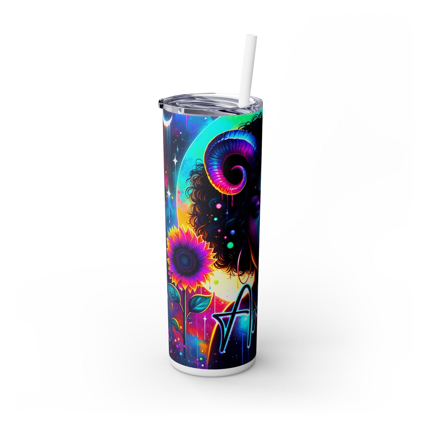 Aries Skinny Tumbler with Straw, 20oz