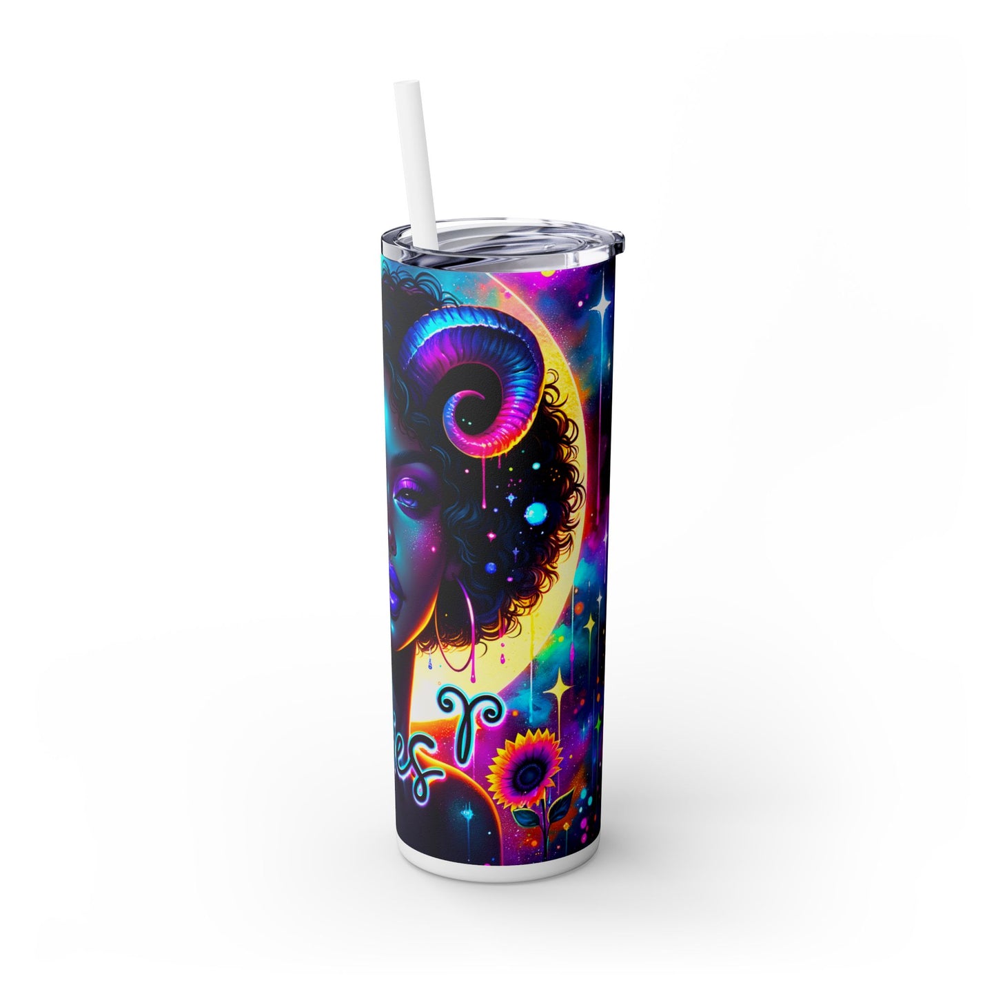 Aries Skinny Tumbler with Straw, 20oz